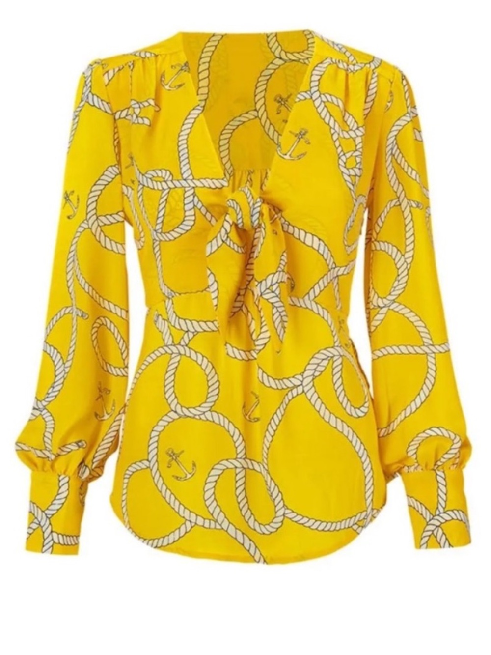Cabi Reek Knot Nautical Top #5707 Yellow Size Small